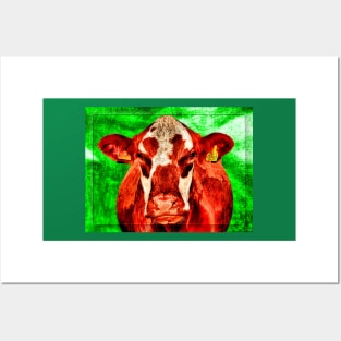 Cow in Green Posters and Art